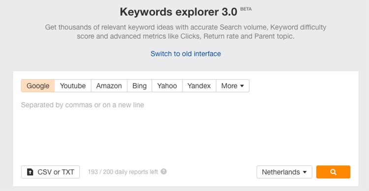 Ahrefs Keyword Explorer