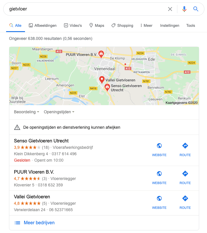 company name google maps SEO