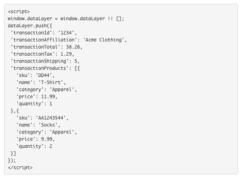 datalayer example