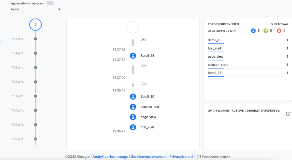 DebugView Google Analytics 4