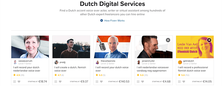 Fiverr dutch gigs