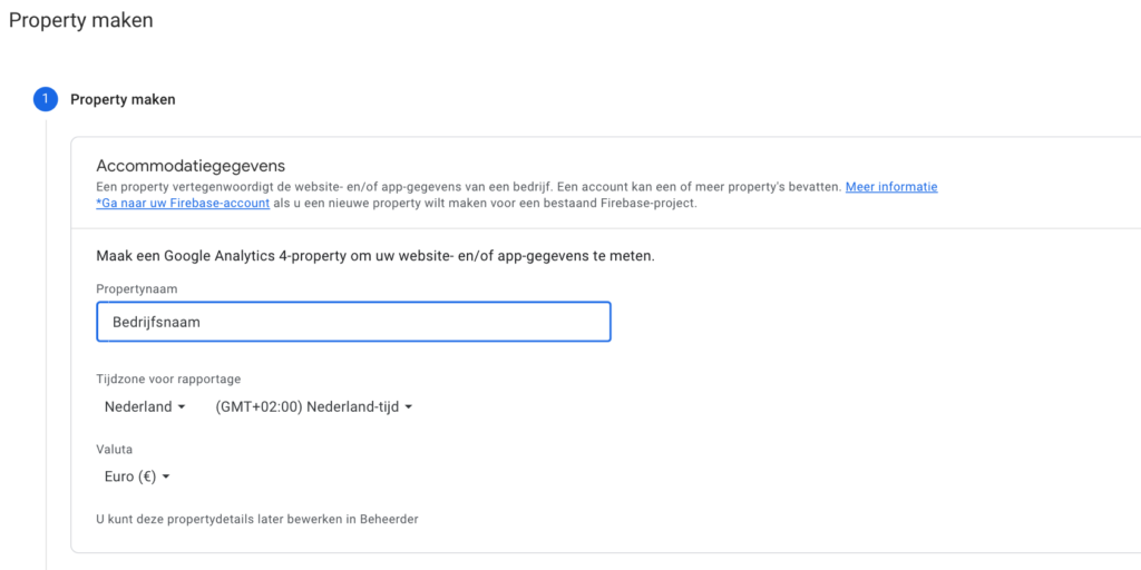 GA4 Property Creation Step 1