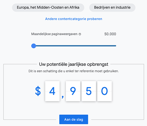 Google Adsense calculator