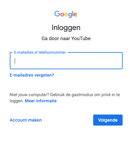 Login Google account