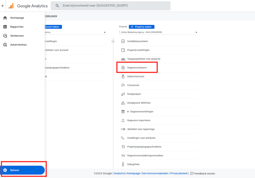 IP address in data streams within GA4