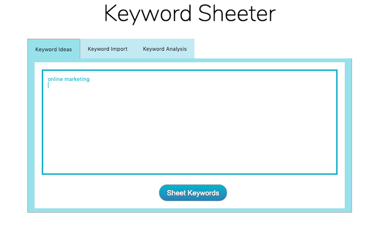 keyword sheeter