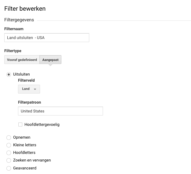 Exclude country from Google Analytics