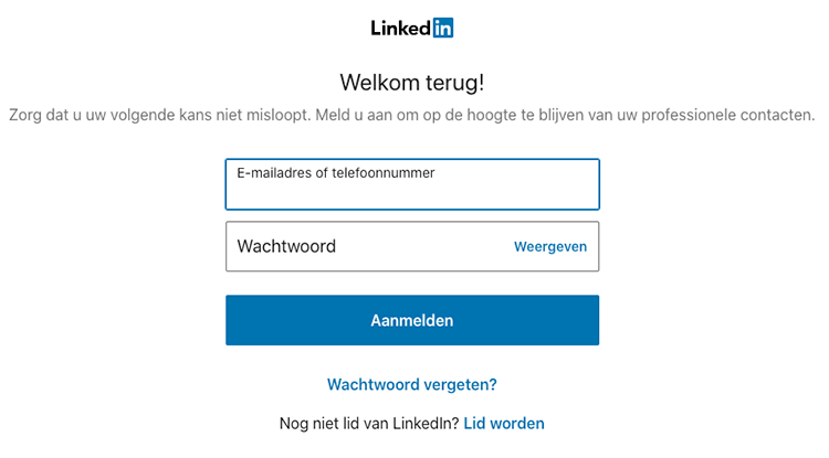 LinkedIn login