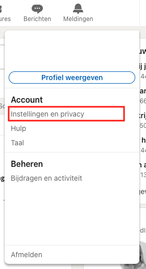 LinkedIn delete Privacy settings