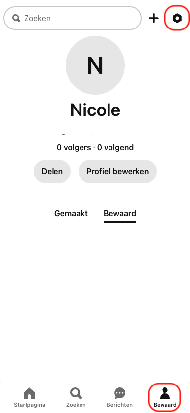 Mobile - Pinterest delete profile