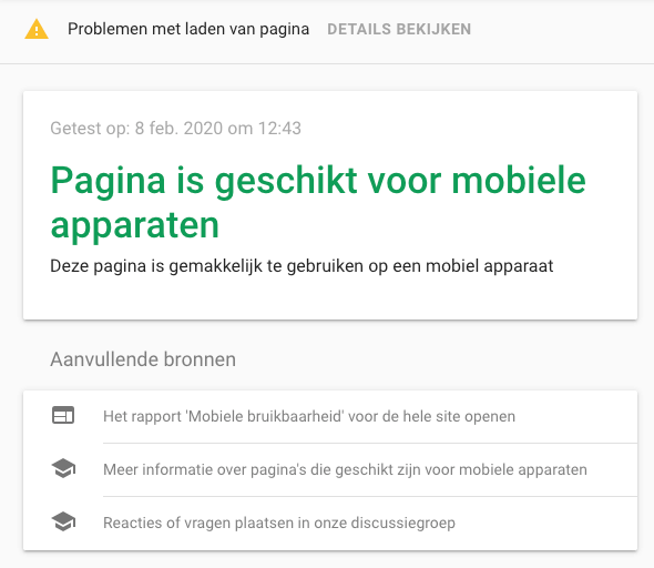 Google mobile-friendly test