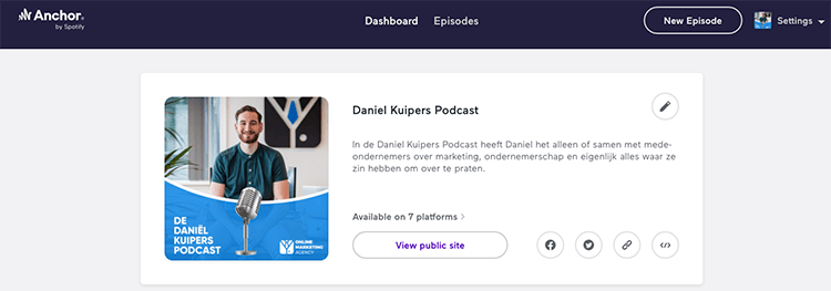 Putting podcast on spotify with anchor