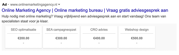 price extension google ads