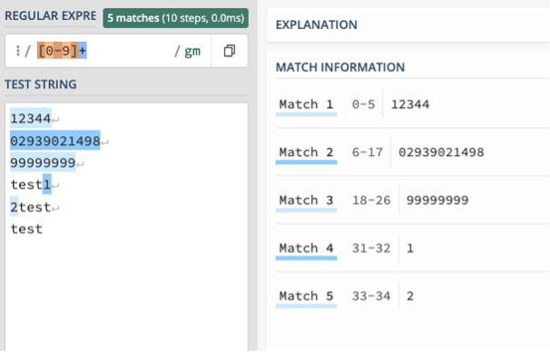 Regex compiling example