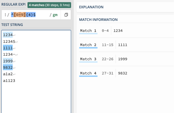 Set up regular expression