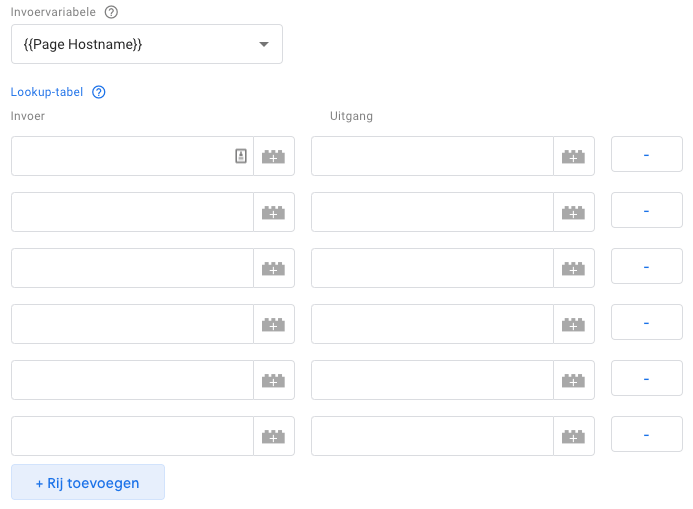 Add row Lookup table