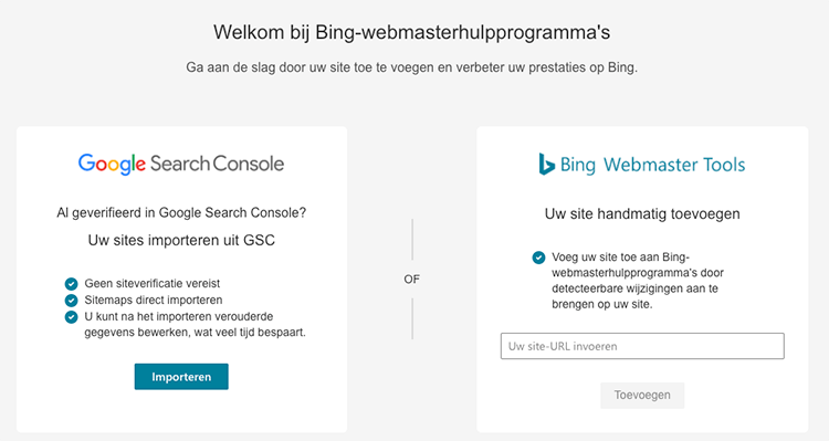 Search Console data import bing