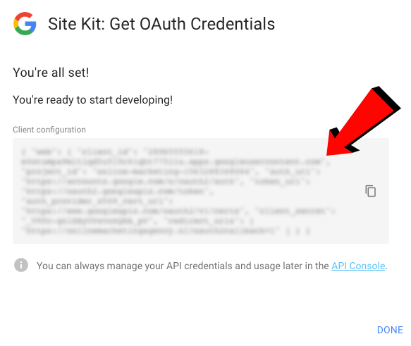 Site kit code