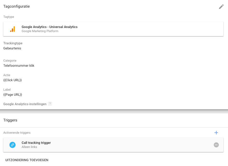 Tag and trigger call tracking