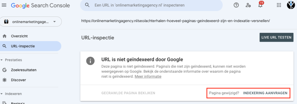 URL indexing through Google Search Console